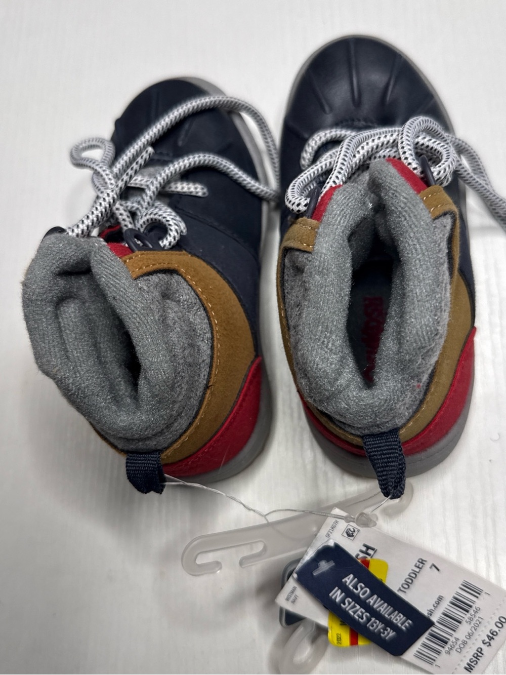 OshKosh B'gosh Navy, Red & Brown Toddler Boots